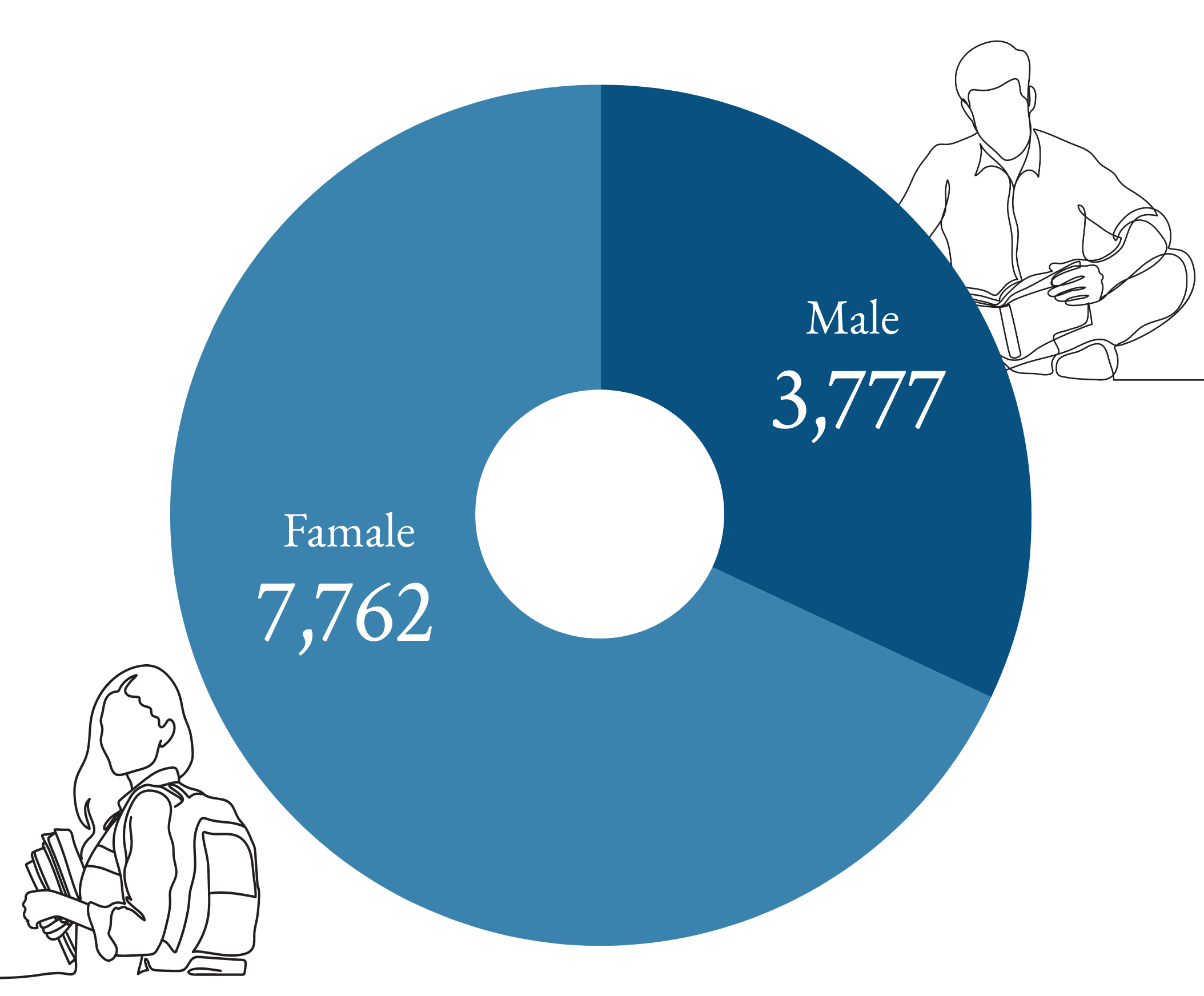 Male 3,777人 Female 7,762人